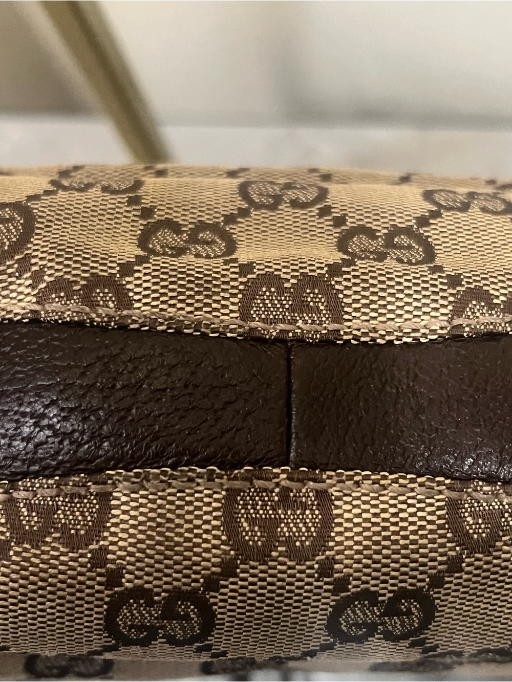 Gucci Beige Brown GG Canvas Drawstring Shoulder Bag small - Picture 9 of 16